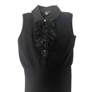 Tracy M Women's Black Ruffle Blouse